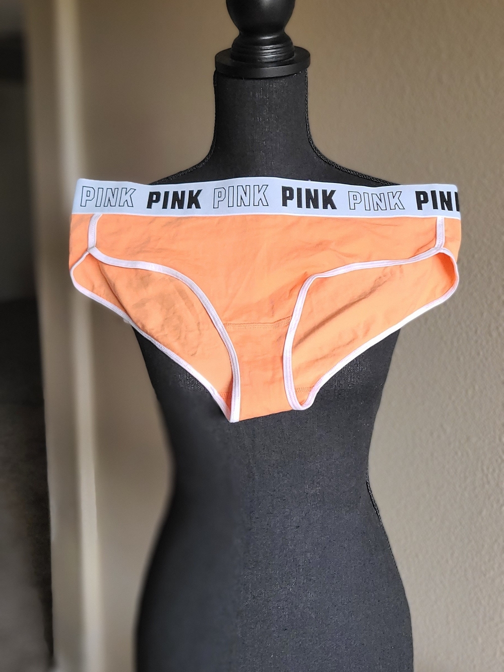 PINK Peach Hipster Briefs with Branded Waistband